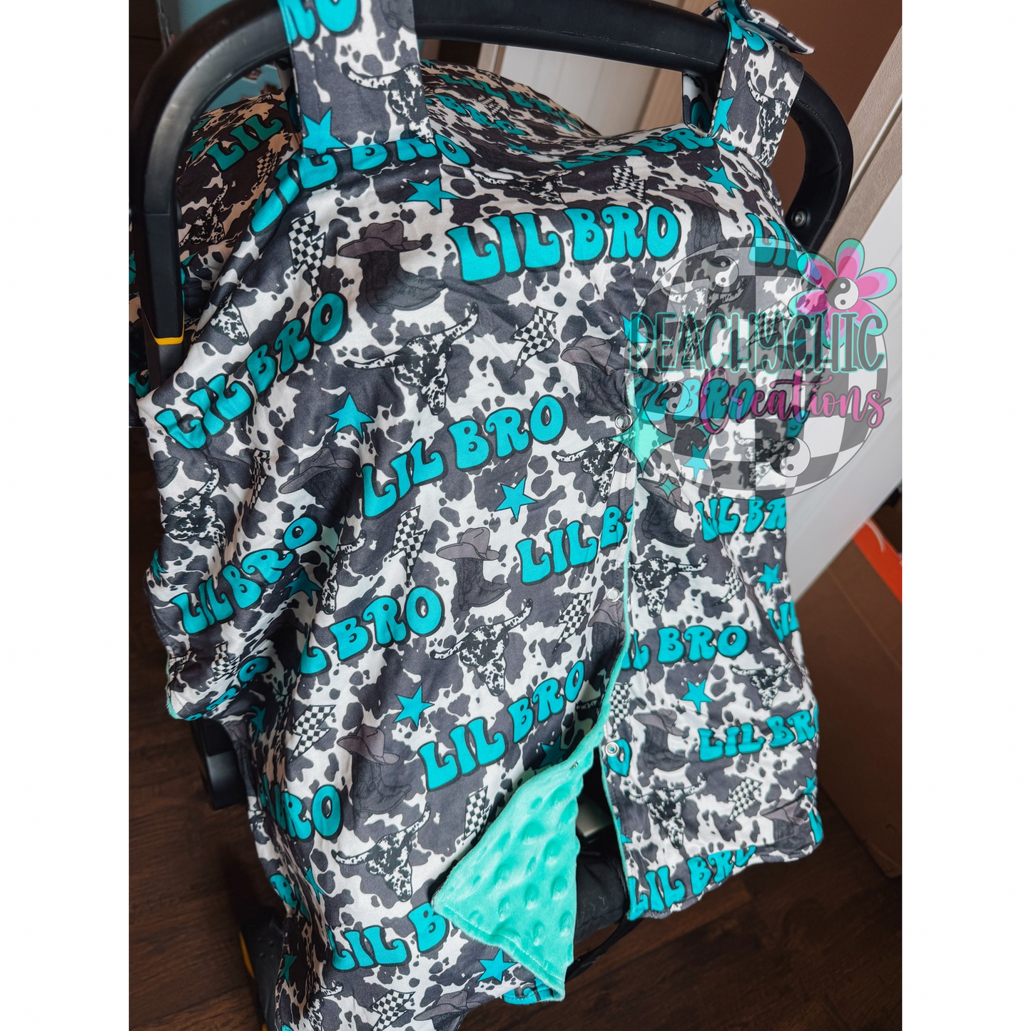 Lil bro minky car seat cover