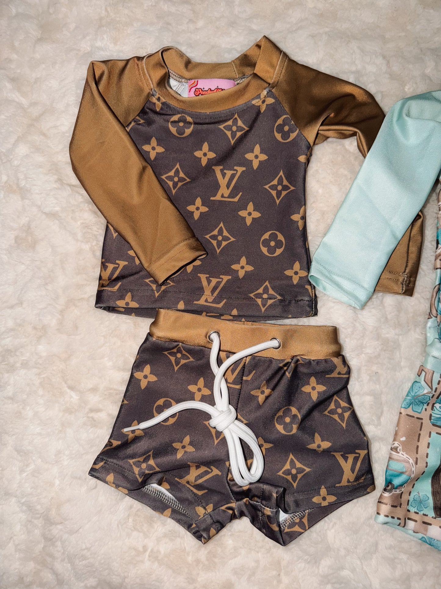 2 piece brown swim (SIZE UP)