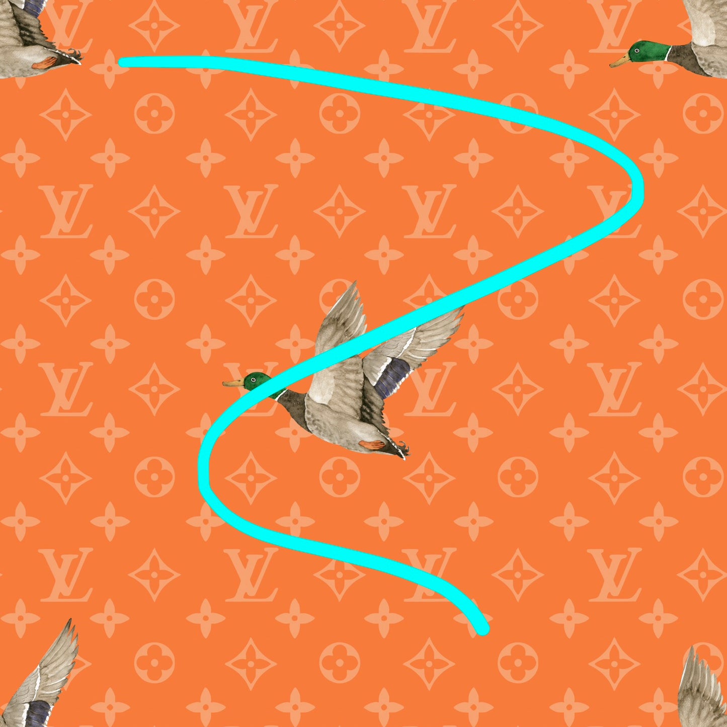 Orange ducks seamless