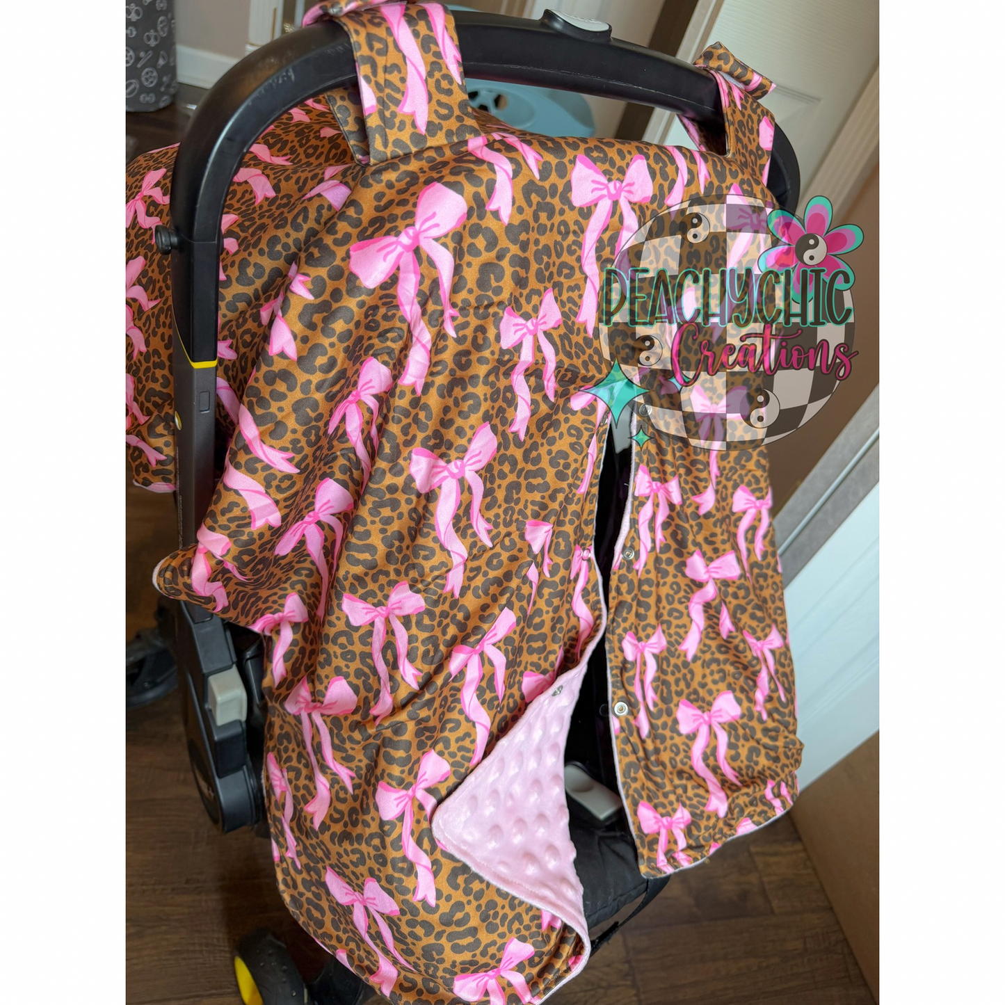 Coquette minky car seat cover