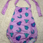 Purple stones ruffle butt romper