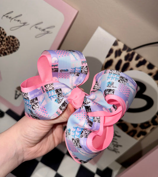 Pink CH clip bow