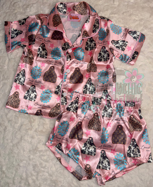 Cow tags silk pjs