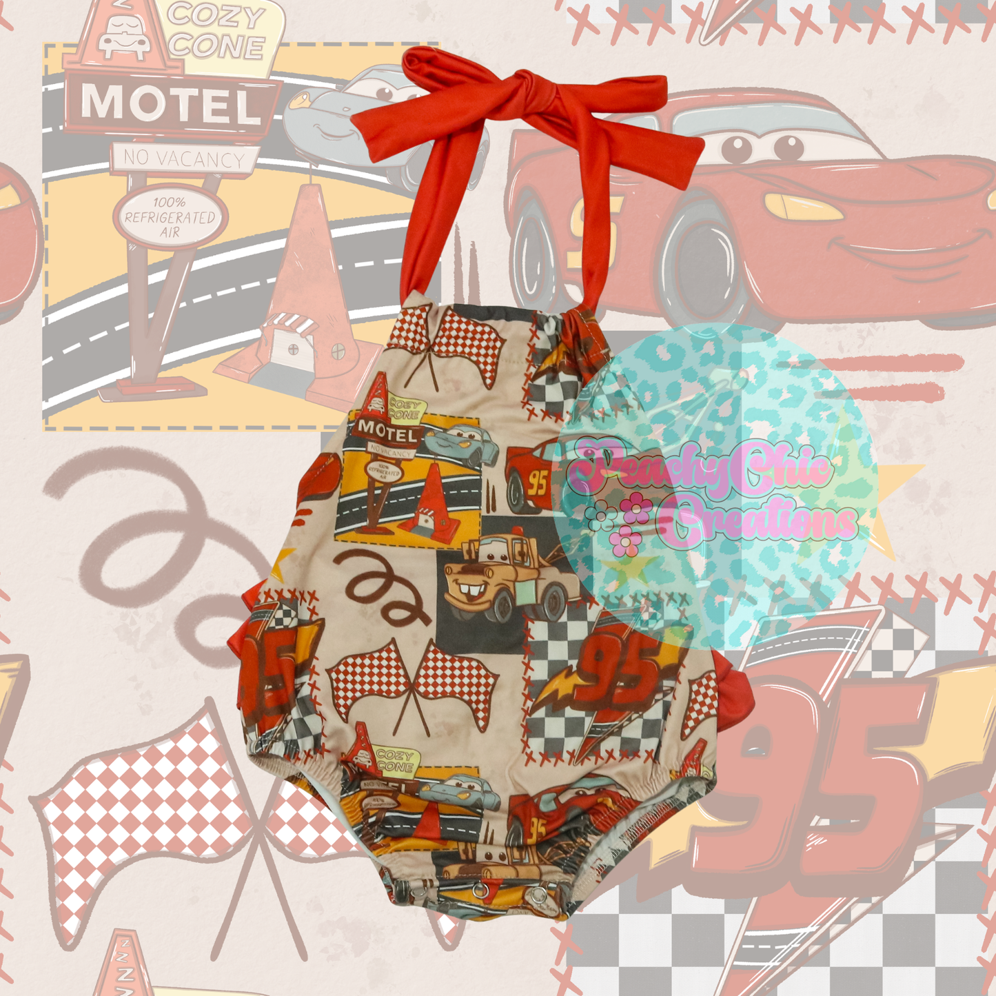 Cars ruffle butt romper