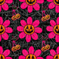 Pink flower pumpkin seamless