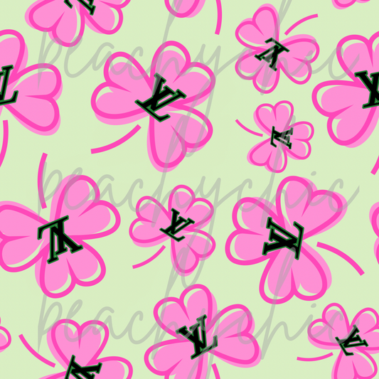 Boujee pink clovers seamless