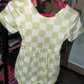 Green checkered crossback romper