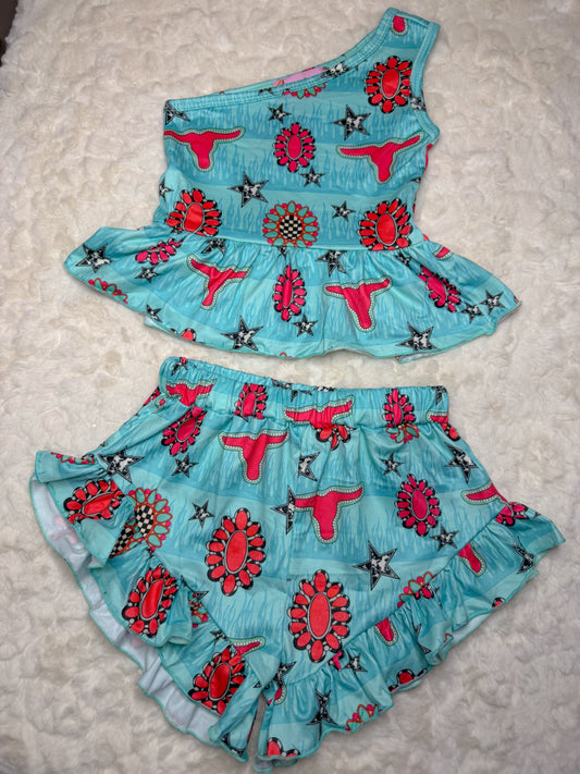 Western tank ruffle set