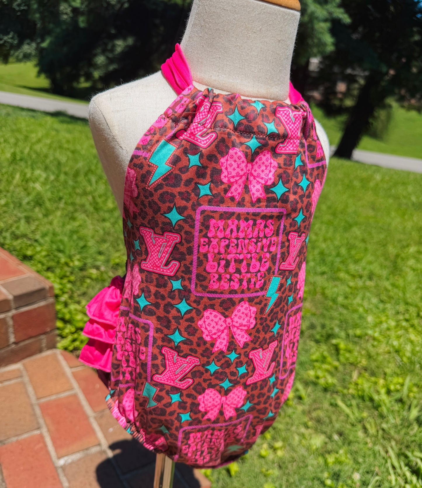 Mamas bestie ruffle butt/ messy wrap set 12/18m