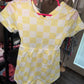 Yellow checkered crossback romper