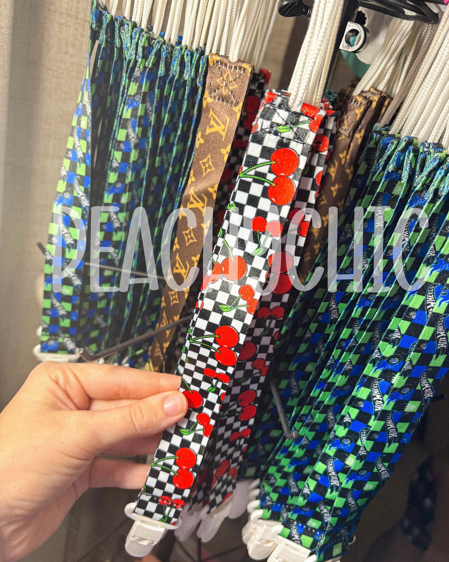 Checker cherry paci clip