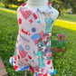 Red white boujee halter romper