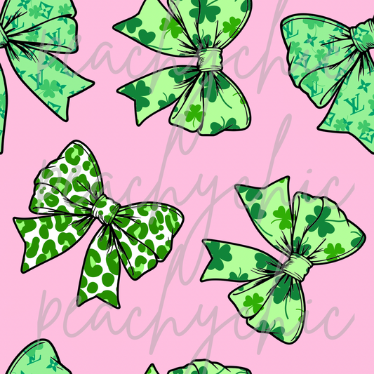 Baby pink st patty bows seamless