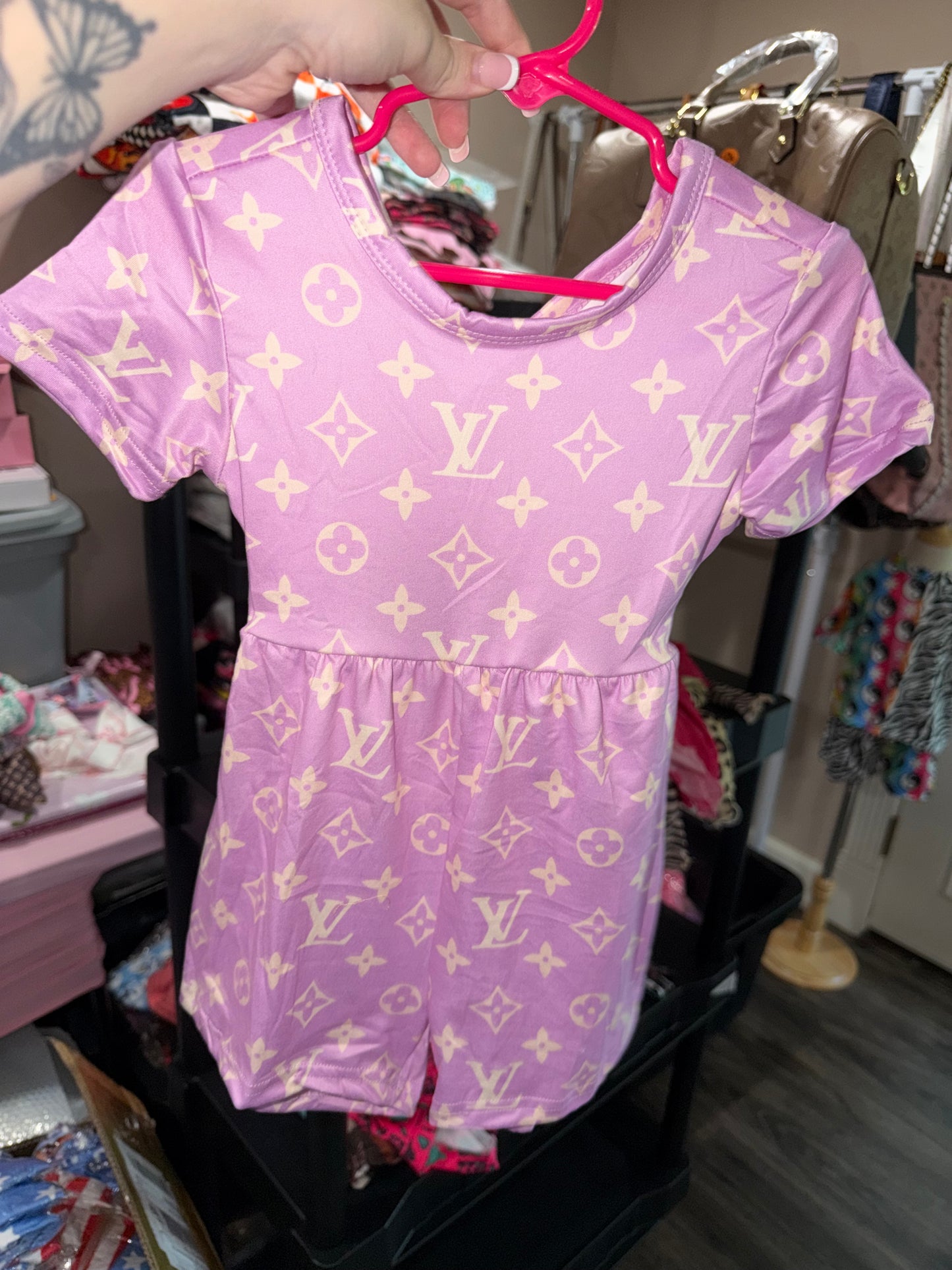 Purple boujee crossback romper