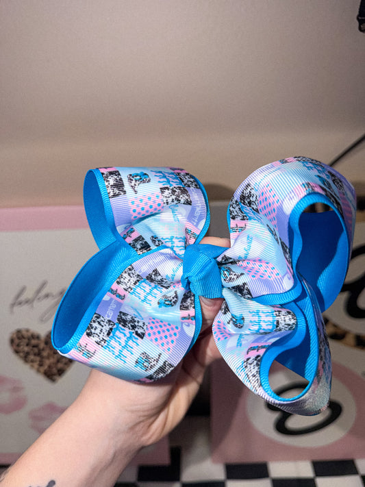 Blue CH clip bow