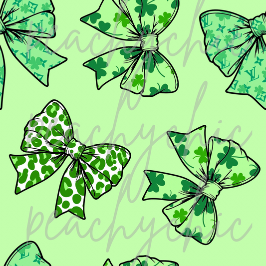 Green St patty bows seamless