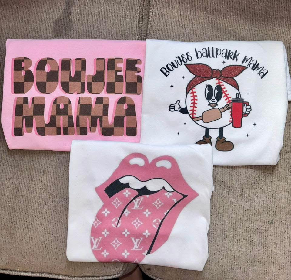 Boujee mama Pink tee shirt only