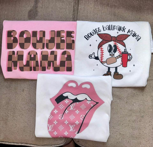 Boujee mama Pink tee shirt only