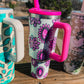Pink western stones 40oz tumbler
