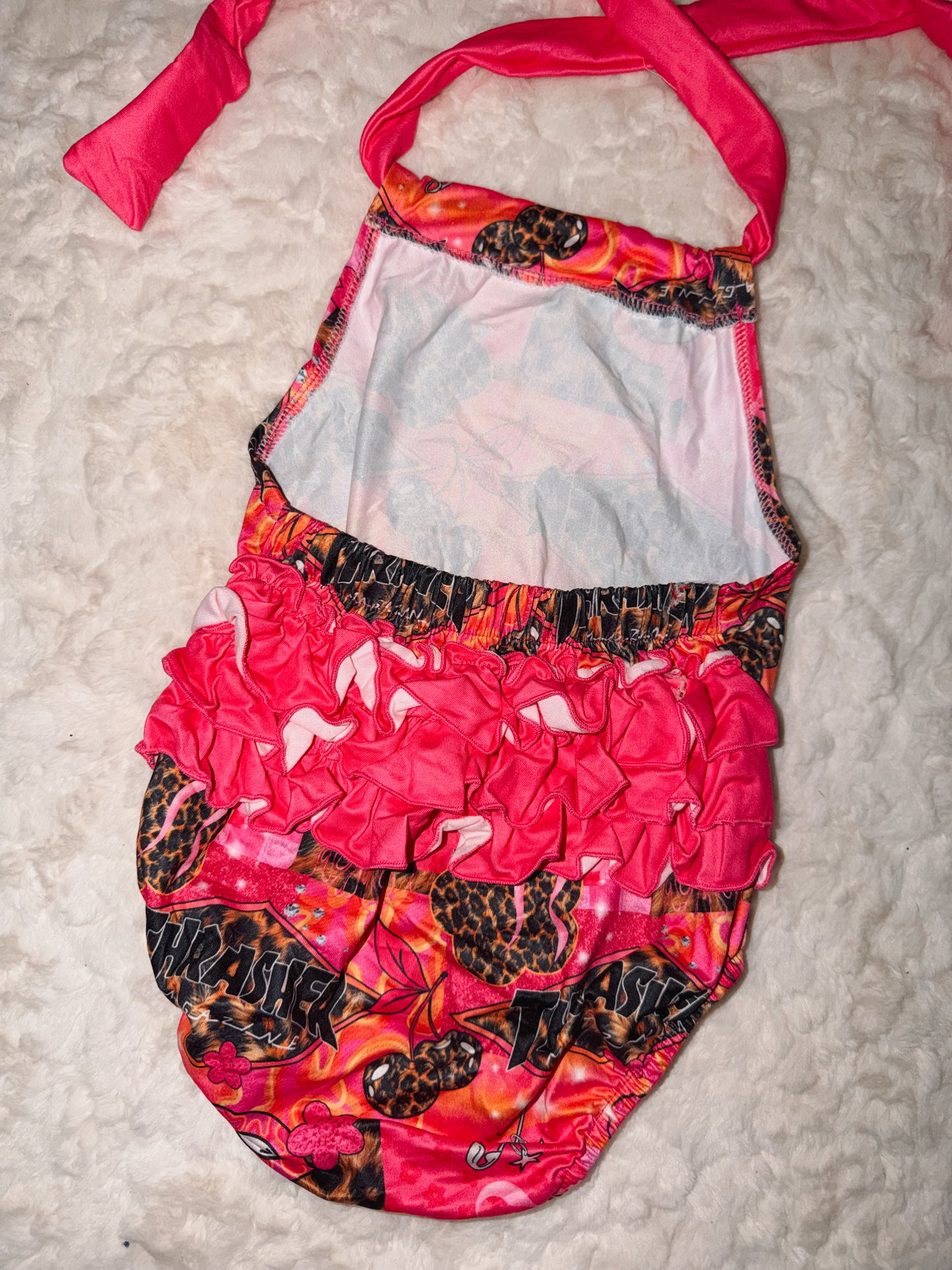 Thrasher ruffle butt romper
