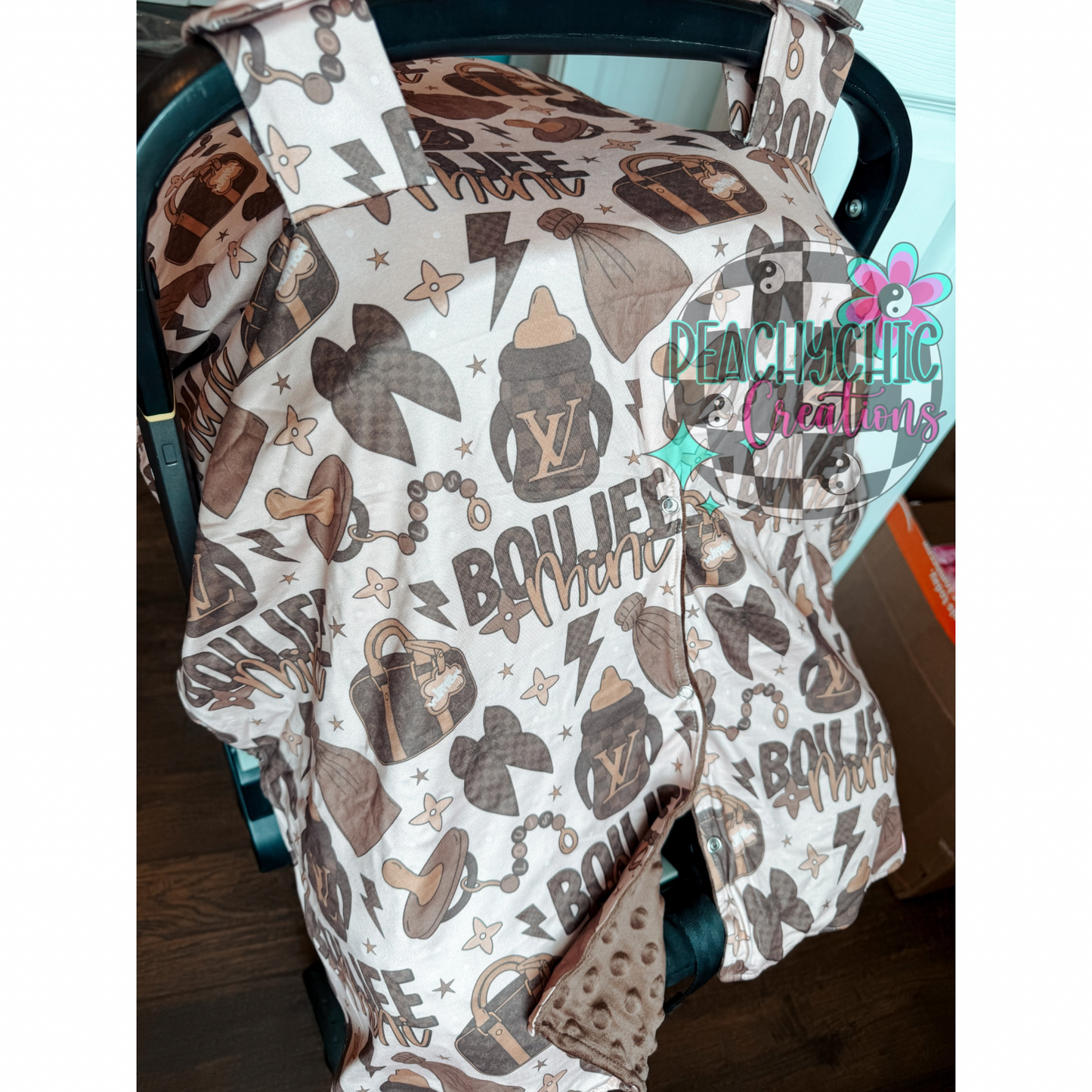 Boujee mini minky car seat cover