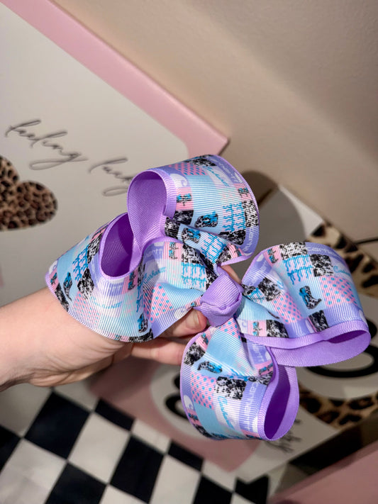 Purple CH clip bow