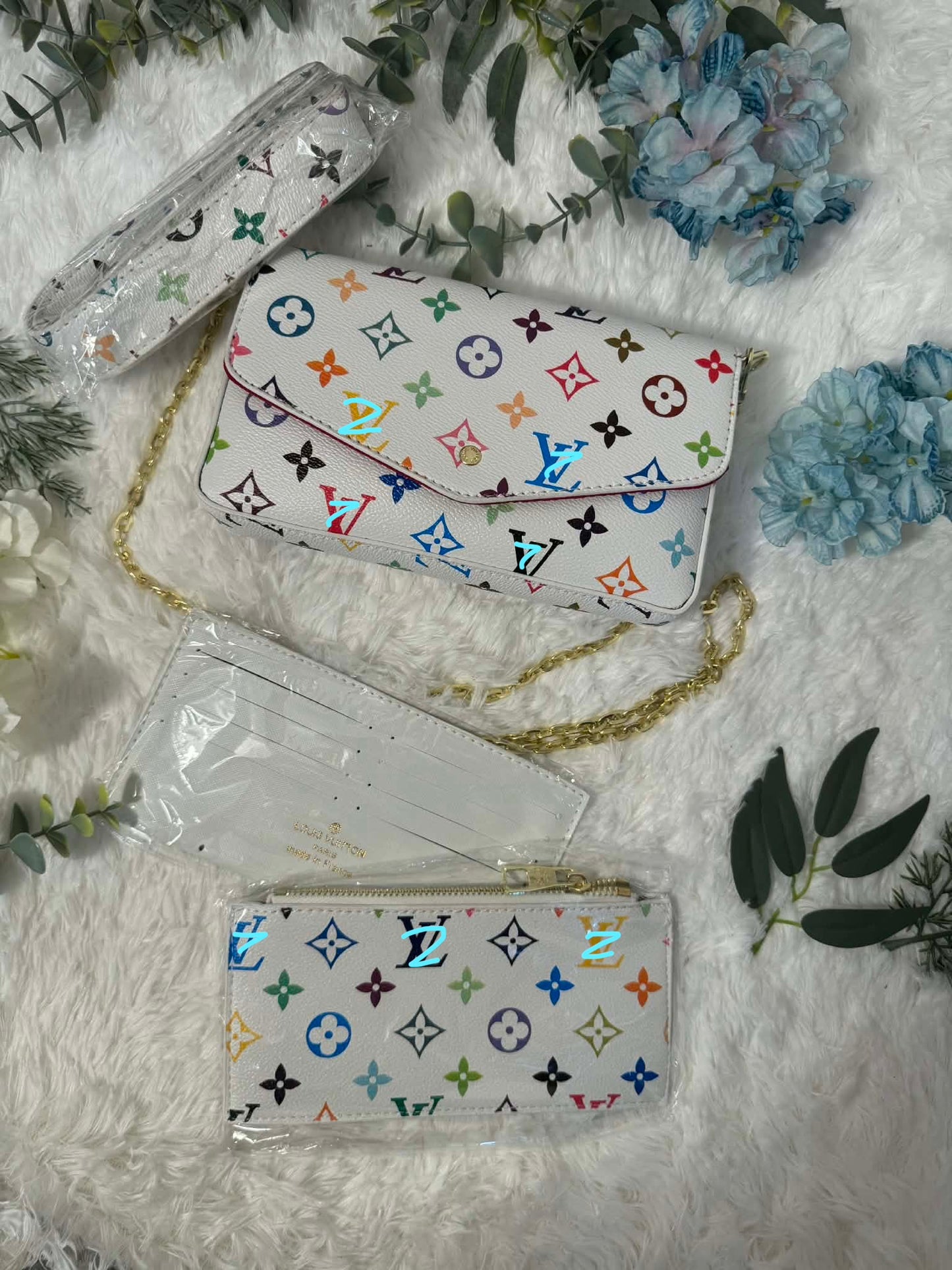 White colorful crossbody