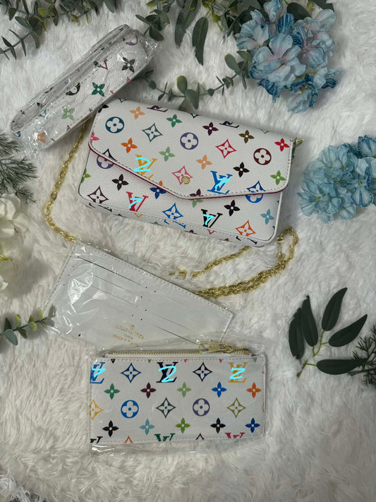 White colorful crossbody