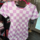 Purple checkered crossback romper 3t