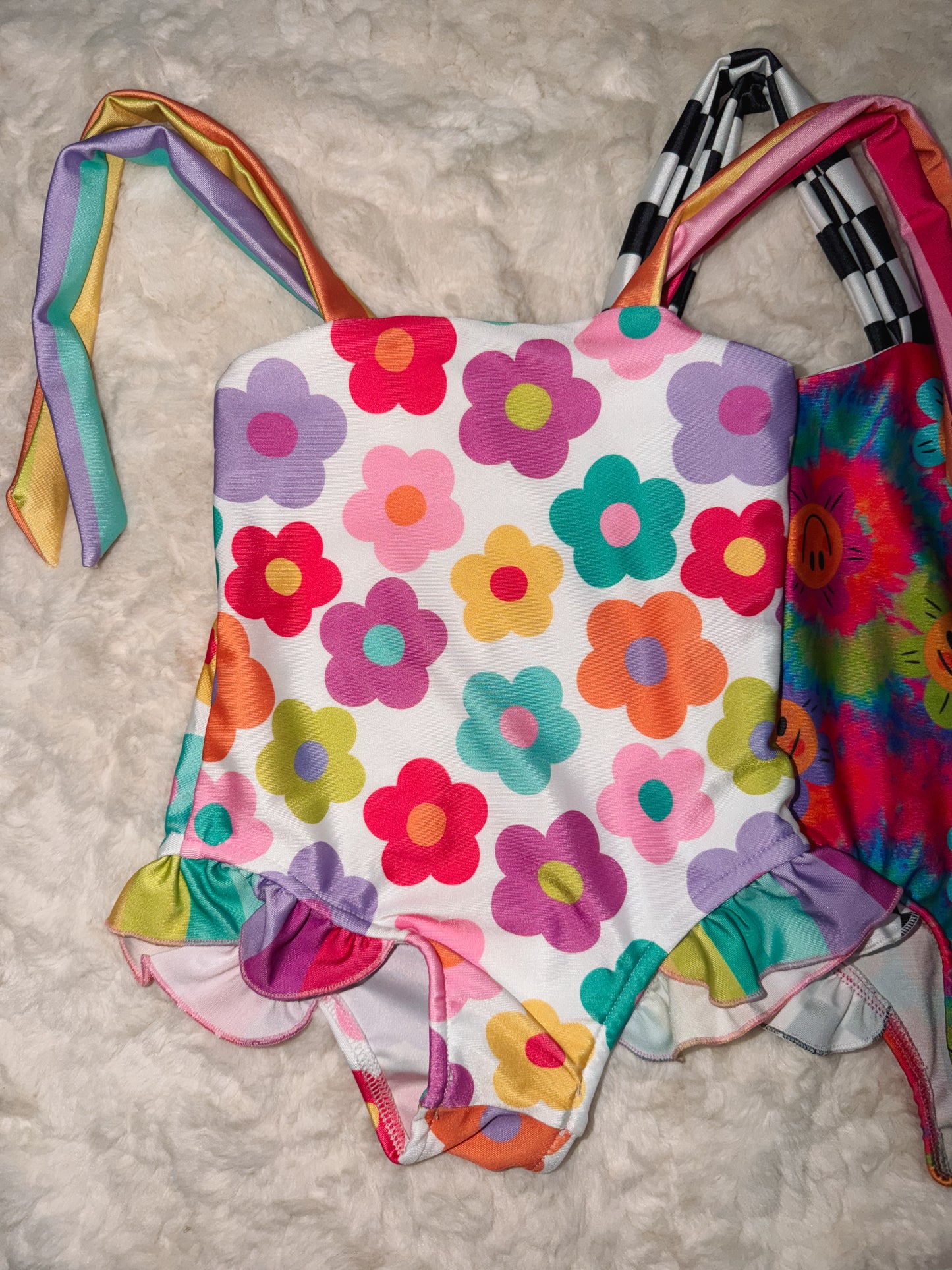 1 piece Rainbow flower swim (SIZE UP)
