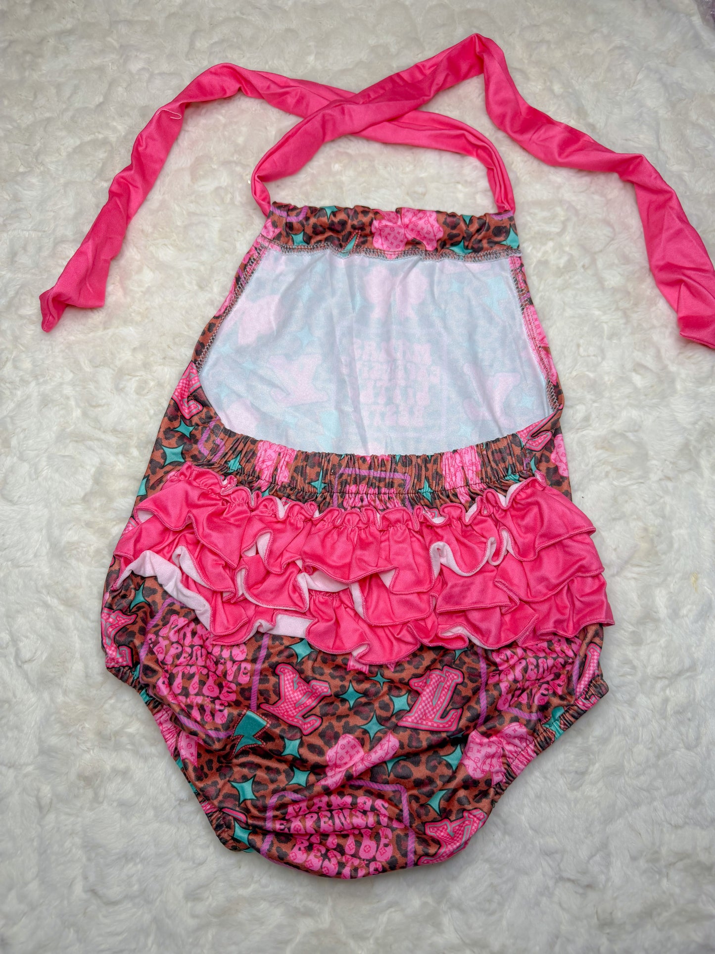 Mamas bestie ruffle butt romper