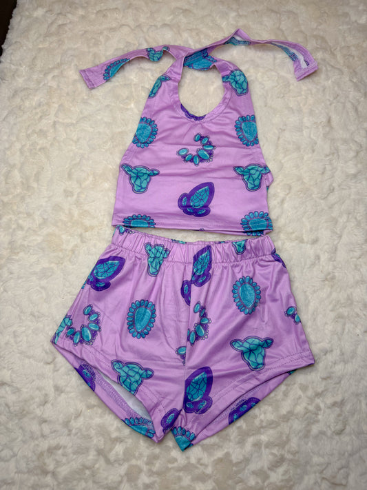 Purple halter set