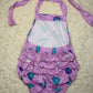 Purple stones ruffle butt romper