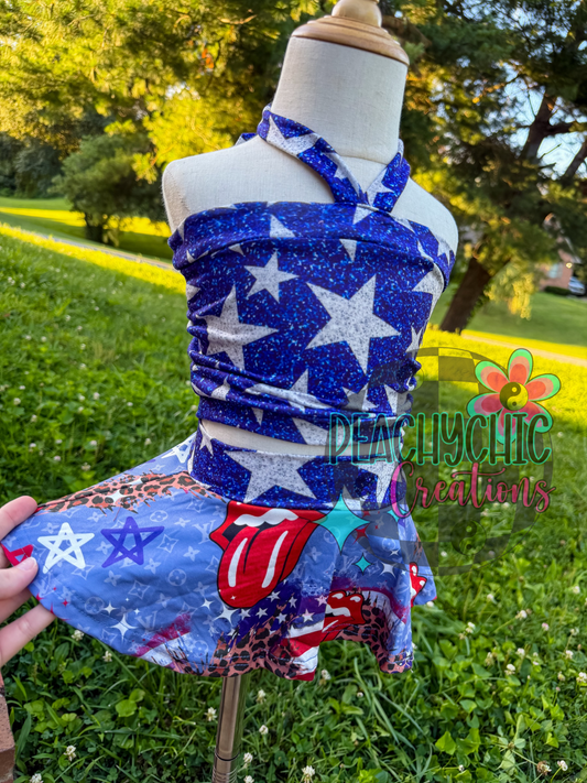 Halter top/ skirted bummies set