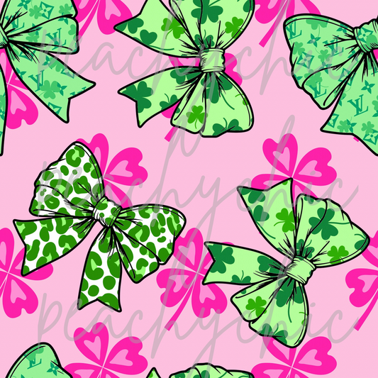 Pink clover bows seamless