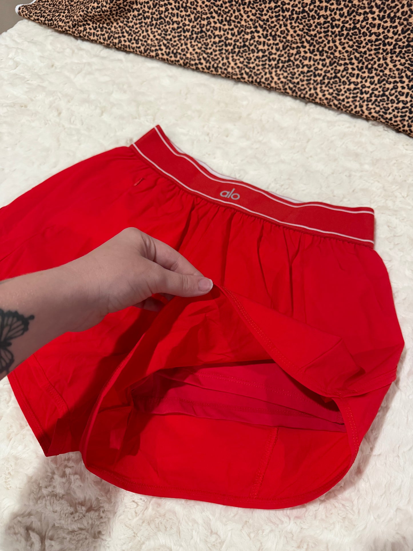 Red ALO shorts