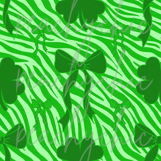 Zebra bows st patty seamless