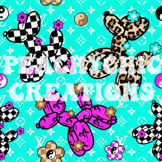 Bright balloon dogs seamless
