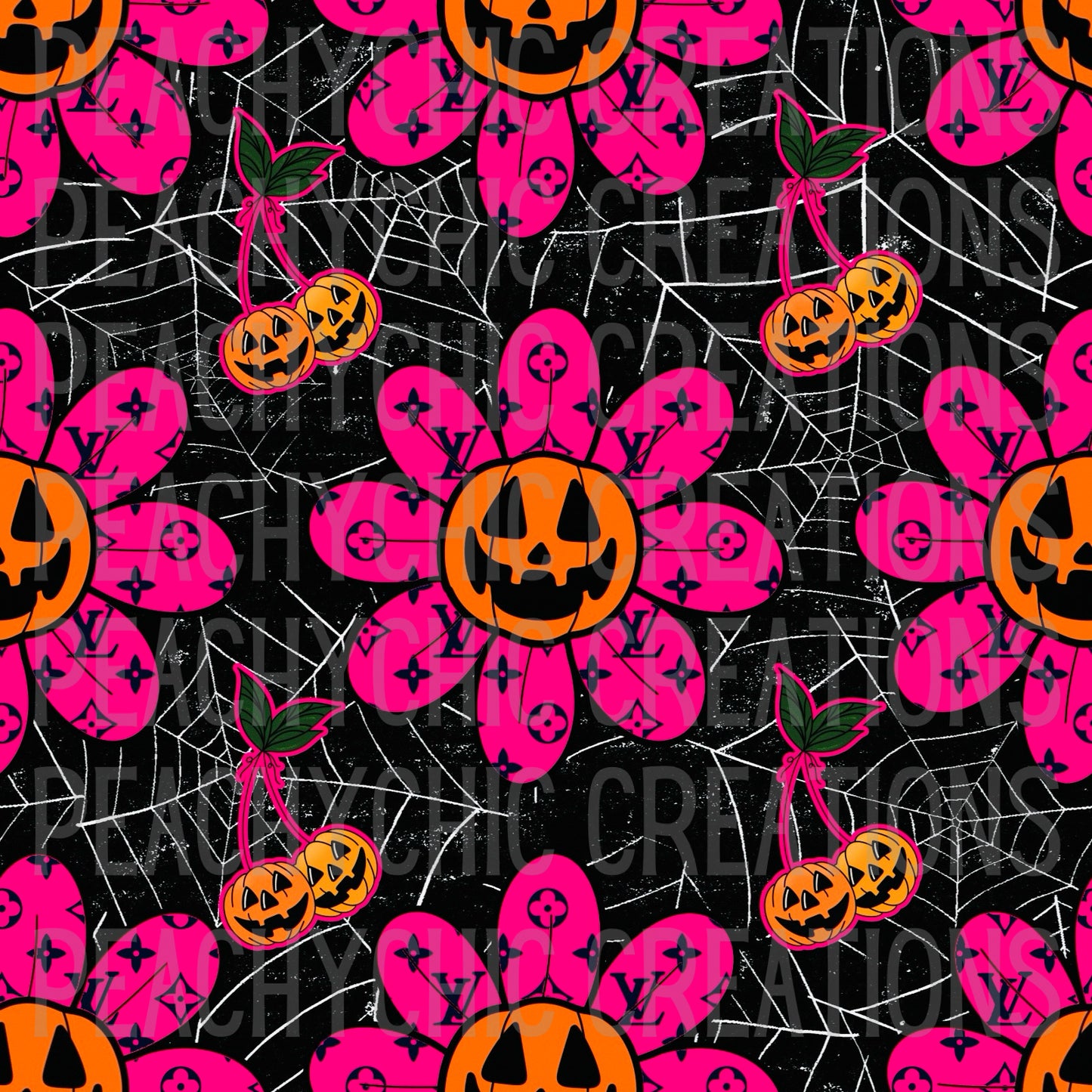 Boujee pumpkin flower seamless