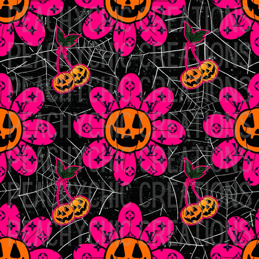 Boujee pumpkin flower seamless