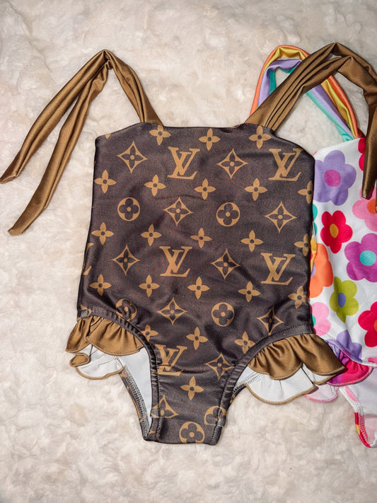 1 piece brown boujee swim (SIZE UP)