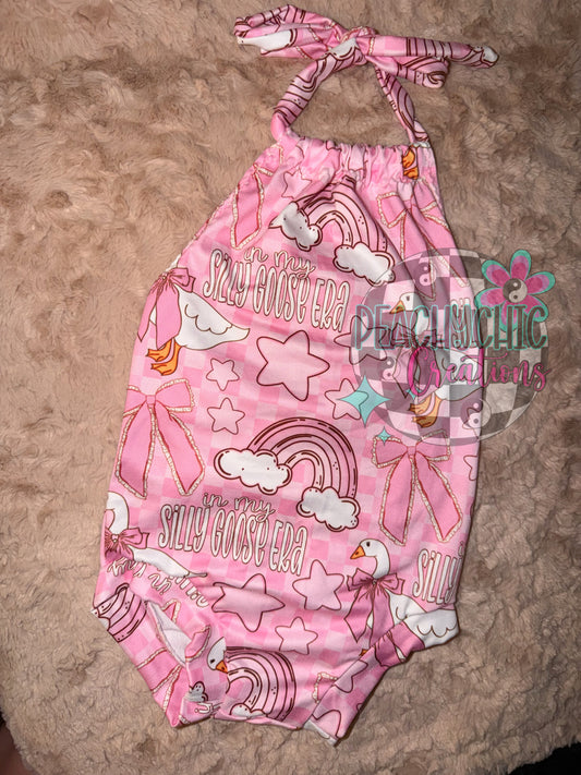 Silly goose halter romper