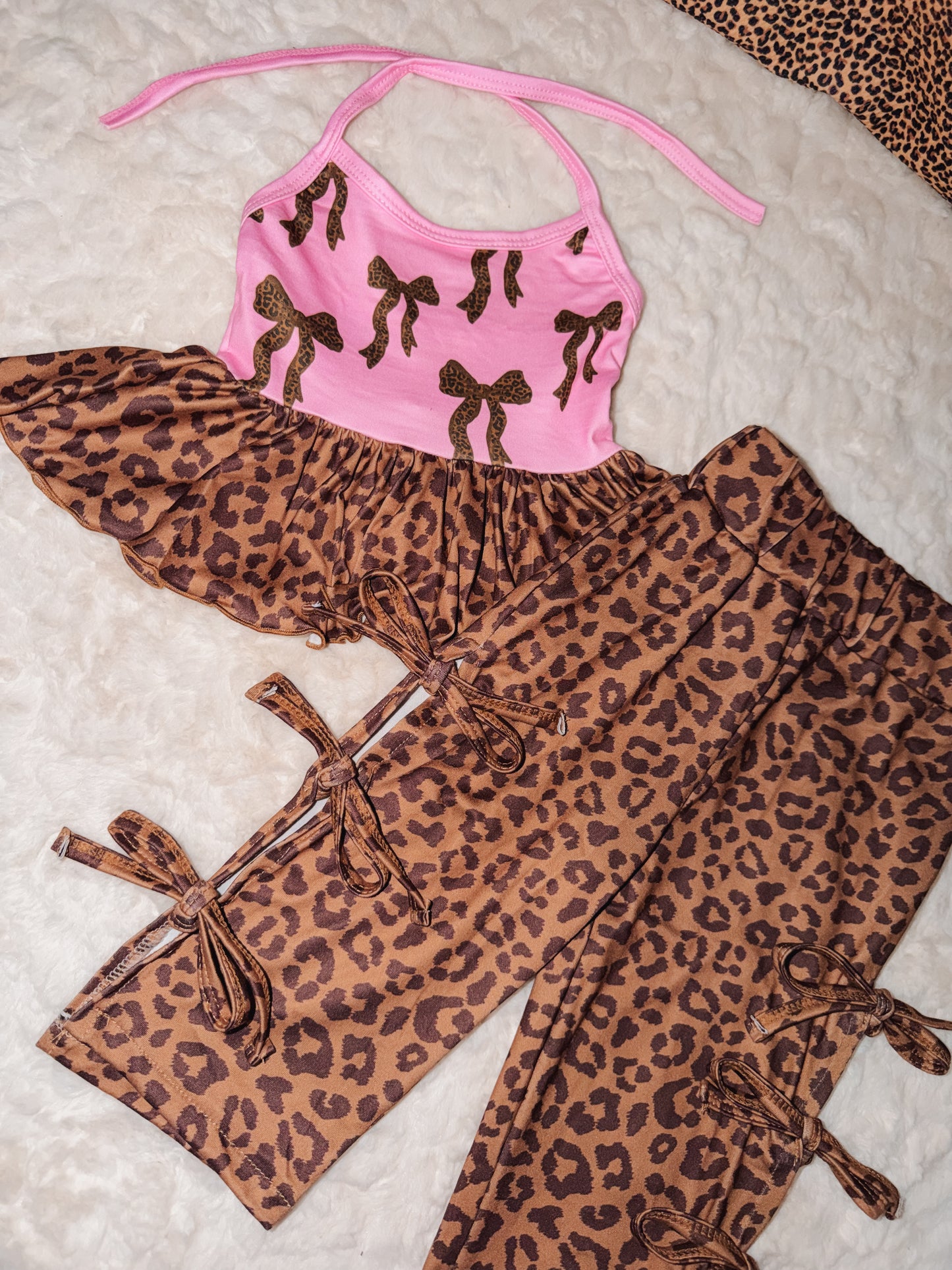 Coquette Halter/ bow pants set